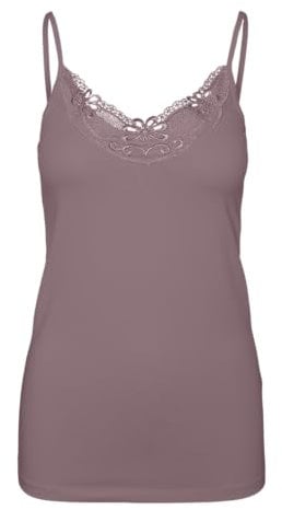 VERO MODA Damen Vminge Lace Singlet Noos Tanktop, Nostalgia Rose, M
