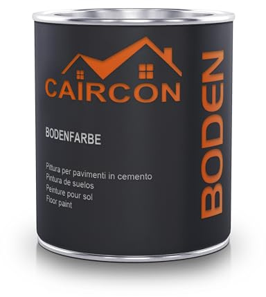 CAIRCON Bodenfarbe Betonfarbe Fußbodenfarbe Bodenbeschichtung Steinfarbe Silbergrau - 750ml