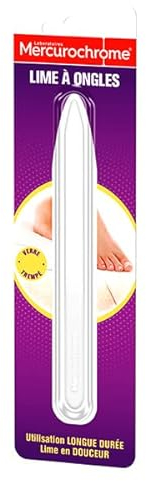 MERCUROCHROME - Lime à Ongles En Verre Trempé - 1 unité - Entretien des ongles - Longue durée de vie - Nettoyable à l'eau - Facile à transporter - Transparente