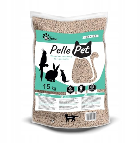 Mr. Pretzel PellePet Kleintierstreu 40L Holzpellets Maxi Pack 15 kg natürliche Einstreu Kanninchen, Hamster, Meerschweinchen, Vögel & Co