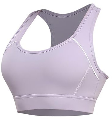 Sports Bras Women High Impact, Seamless Racer Back Padded Support Comfort Bra, Adjustable Running Bra Women High Impact, Ladies Sports Bras for Yoga Gym Workout Fitness Purple(XL)
