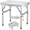 Lucn Table de camping pliante portable de 60 cm x 50 cm réglable en hauteur 0,6 m x 0,6 m