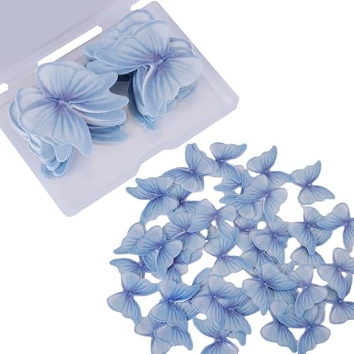 48 Stück Essbare Tortendeko Schmetterling, Esspapier Schmetterlinge Deko Torte Cupcake Toppers Tortendeko Schmetterling Essbar Kuchendekoration Hochzeit Party Cupcake Essensdekoration