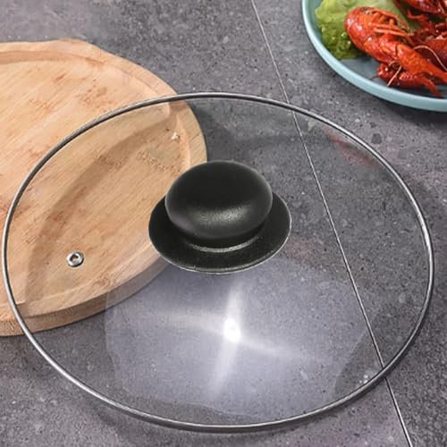 PEBBLE HUG 34cm Frying Pan Saucepan Glass Lid Cover, Pan Lid, Glass Cover, Tempered Glass, Cookware Lids, Glass, Steam Hole, Frying Pan, Suitable For Pots & Pans