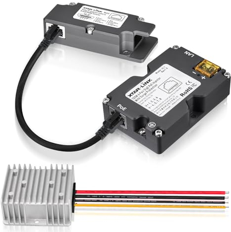 Bingfu 155W GigE Passive PoE Injector & 144W 12V auf 48V DC Step-Up Converter & PoE zu RJ45 Adapter Kompatibel mit Starlink Satellite Internet Kit Dishy Gen2 V2