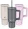 SHO XL Tumbler - Insulated Stainless Steel Reusable Water Bottle Iced Coffee Travel Mug with Handle, Straw Lid & Slider Lid - 900ml / 30 oz - Cold 24 Hours - Hot 12 Hours (Slate, 900ml)