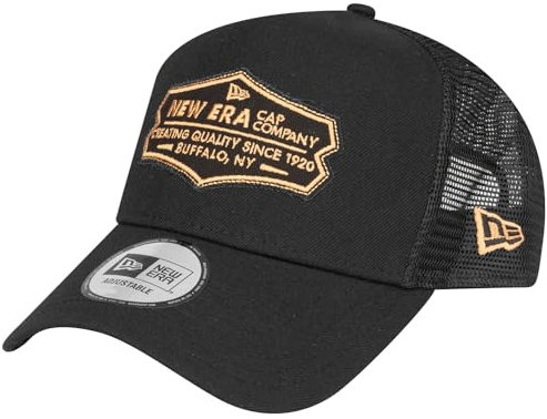 New Era Adjustable Trucker Cap - Retro Patch schwarz/Khaki