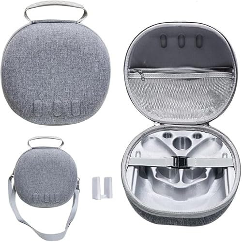 Ploiwue Mini Tasche für Meta Quest 3, Hartschalentasche für VR 3 Brille Zubehör Eva Tragetasche Handheld Aufhängestasche Oculus Quest 3 Zubehör, nur kompatibel mit Kopfhörern und Controller (grau)