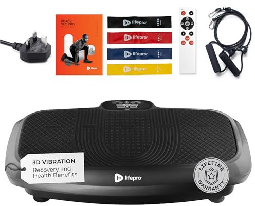 LifePro Turbo 3D Vibration Plate Exercise Machine for Home, Dual Motor Oscillation & Pulsation, Whole Body Workout Equipment (Black)