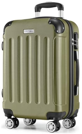 MERISH Reisekoffer Koffer Kofferset Trolleys Zwillingsrollen 3tlg. Hartschale in 9 Farben (Oliv, M)