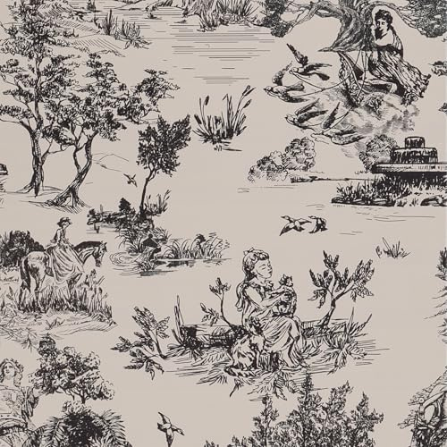 JOLIHOME Beige Klassisch Selbstklebende Tapete Tier und Baummuster Kontaktpapier Eleganter Stil Weinlese Kleberückseite Plastik Verdickter Wandaufkleber für die Küche Kabinett Tür Regal 44.5x500cm