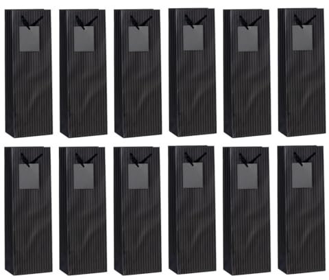 Laro Premium Weinflaschentüten Geschenkverpackung Blumen 10-100 Stk, Anzahl:96, Muster Tüten:Flaschentüten Eleganz Schwarz