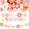 UNOZAVER 72 Stück Blumen Silikonperlen Set, Bunt Gänseblümchen Bastelperlen Bulk für Heimwerker Schlüsselanhänger, Schmuckherstellung, Halsketten, Armbänder, Stifte (Rosa)