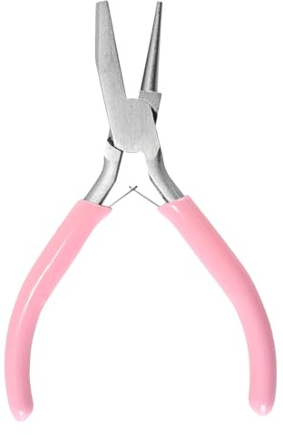 Gutol 1Pcs Pink Jewellery Making Pliers Beadsmith Concave Round Nose Pliers - Wire Loop and Bending Tool(Diameter Range 1.8-5mm)