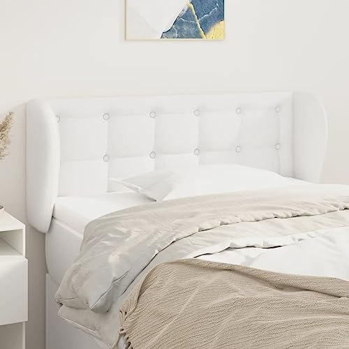 SKTQYQO Kopfteil aus Kunstleder, weiß, 103 x 23 x 78/88 cm, für Bett mit verstellbarer Halterung und stabilen Holzbeinen, klassisches Design, elegant, für Schlafzimmer, Material
