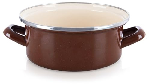 orion group Emaille Kochtopf 2,2 l Ø 20.5 cm Praktischer Kochtopf mit | ergonomischen Griffen Für alle Herdarten Ofen geeignet Spülmaschinenfest Robuste Emaillebeschichtung