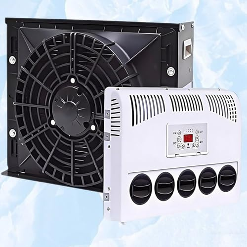 ExoticaBlend Aire Acondicionado para Camión de 12V/24V, Unidad de Ca Eléctrica Dividida de 12V/24V, Aire Acondicionado para Caravanas, Autocaravanas, Autobuses, Caravanas, Furgonetas Black-24V