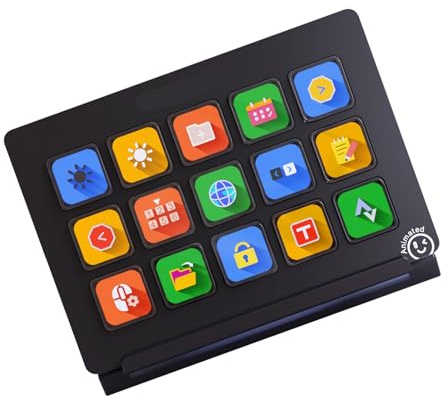 COOLHOOD Customizable 15Key Ai Keyboards Stream Controller Deck for Live Broadcasting for Mutiple Apps for Content Creators Stream Controller Deck