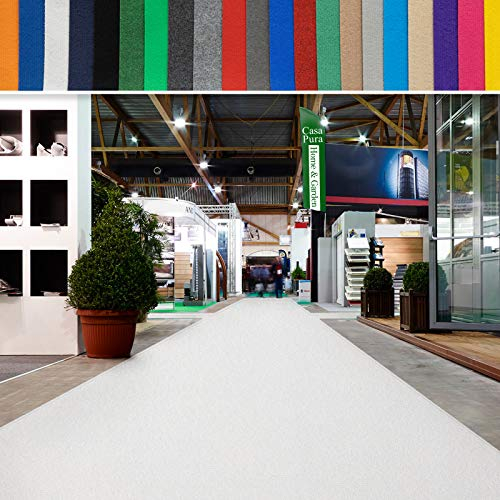 casa pura Messeteppich bis 40 m Länge - schwer entflammbar - Nadelfilz Meterware als Hochzeitsteppich Rollteppich Eventteppich VIP Teppich - Auslegware für Privat & Gewerbe (weiß, 100x1000 cm)