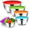 Homikit Stainless Steel Mixing Bowls with Airtight Lids, 5 Piece Nesting Salad Bowls for Space-Saving Storage, Metal Serving Bowl for Kitchen Baking/Cooking/Prepping, Size 0.7/1/1.5/2.6/4.6QT