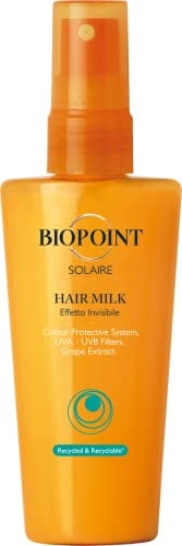 Biopoint Solaire Hair Milk Sonnenschutzspray für Haar, feuchtigkeitsspendende und pflegende Wirkung, unsichtbare Textur, verleiht Schutz und Glanz, 100 ml