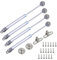 4 piezas Pistones a Gas Muebles Cocina Pistones Hidraulicos Muebles Cocina Amortiguador Bisagra para Puertas Ventanas Armario con Tornillos (150N / 15kg 270mm)
