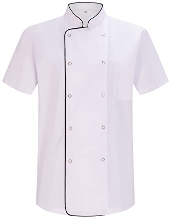 Misemiya - Veste de Chef pour Hommes - Veste de Chef pour Hommes - Uniforme d'accueil -6821 - XX-Large, Veste de Chef 6821B - Blanche