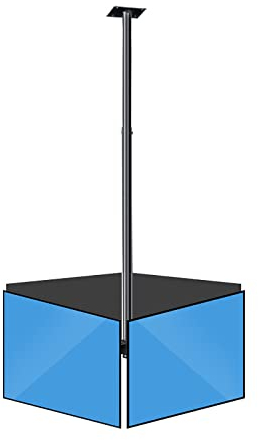 TV-Ständer, vierseitige Decken-TV-Halterung, 32–65 Zoll, voll beweglich – Flache/Gebogene Bildschirmhalterung mit 4 Bewegungen, TV-Masthalterung, hält bis zu 150 kg