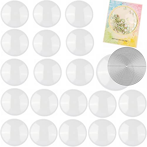 20 pezzi da 4 '' tondo a cupola shaker copre a basso profilo in plastica trasparente shaker coperchio con 1 cerchio annidato fustelle set dimensionale shaker trasparente coperture per agitatore