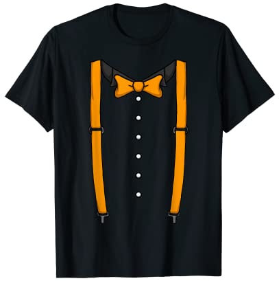 Orange Fliege Hosenträger Kummerbund Smoking Fliege T-Shirt