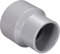 QUARKZMAN 63mm x 50mm PVC Reduzierung Kopplung x 1 Stück DWV Kupplungsverbinder für Rohrverschraubungen für Gebäude Bewässerungsinstallation Grau