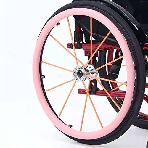 RVUEM GreifreifenüBerzüGe Aus Silikon FüR Rollstuhlfahrer, Rollstuhl Hinterradabdeckung, rutschfeste, VerschleißFeste Handschubabdeckung, Zur Verbesserung Von Grip Und Traktion,Rosa,24inch