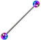 Taffstyle Piercing Hantel Barbell Industrial Chirurgenstahl Ohr Cartilage Helix Tragus Intim Brust Stab Ohrpiercing mit Metallic Kugeln Rainbow