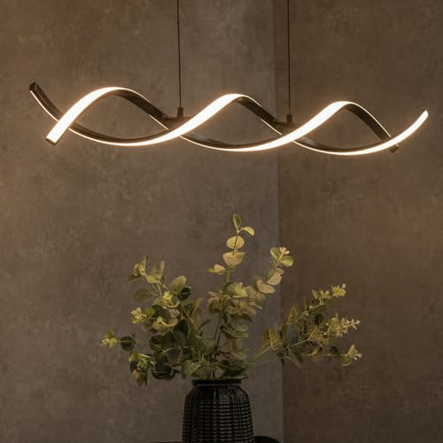 ValueLights | Matt Black Double Twist Ceiling Light with Integrated LED Touch Button | Pendant Lights, Home Décor & Improvement Essential