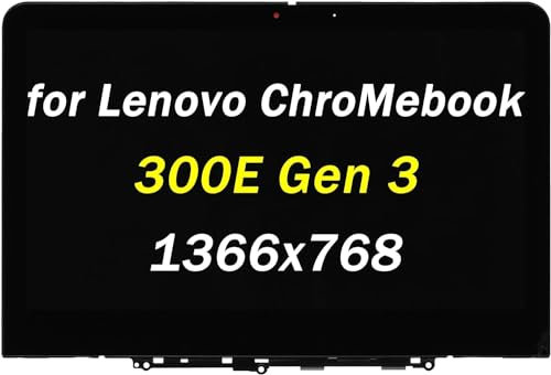 5D11C95891 5D11C95890 5D11C95892 5D11C95893 Replacement for Lenovo 500e 300e Chromebook Gen 3 LCD Display Type 82J9 82JA 82JB 82JC 5D11C95886 5D11M35206 11.6 1366X768 LED Touch Screen Assembly