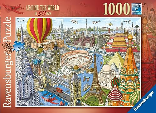 Ravensburger 12000169 - Weltreise in 80 Tagen - Puzzle 1000 Teile - Erwachsene und Jugendliche Puzzle ab 14 Jahren