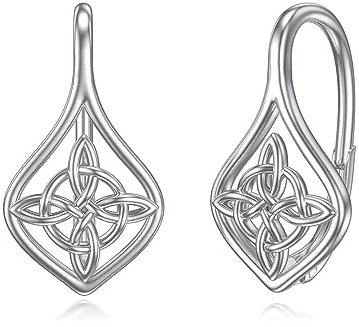 Keltische Ohrringe 925 Sterling Silber Keltischer Knoten Hexen Knoten Hebel Ohrringe Irische Schmuck Geschenke für Damen Ladies