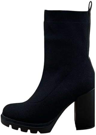 Pogolino Stivaletti da donna con tacco elegante con fibbia glitter stivali autunno inverno tacchi alti, 0506 Nero, 39 EU