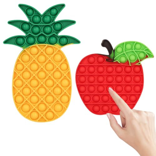 Pop It Fidget Toy, 2 Pcs Push and Pop Bubble Sensory Fidget Toy, Jouets Anti-stress, Jouets Sensoriels à Presser, Jouet Anti Stress Pop Fidget Toys Cadeau d'anniversaire Fête pour Enfants et Adulte