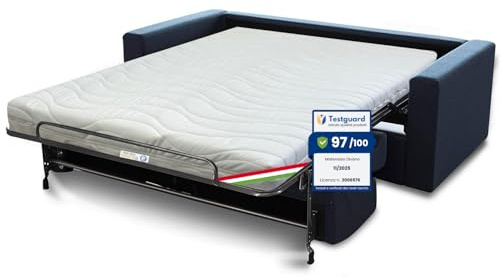 Kiby® Materasso per Divano Letto 160x190 alto 12cm, (Certificato OEKO-TEX® e CERTIPUR™), Tessuto 3D Termoregolabile, Sfoderabile e lavabile