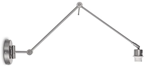 Home Sweet Home Moderne Wandleuchte Shift für Lampenschirm | Leuchte | 70/70/32cm | Gebürsteter Stahl | Wandleuchte mit verstellbarem Arm | Metall | E27 | Lampenschirm Max.20cm