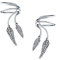Doppelblatt-Feder-Knorpel-Ohrmanschetten Clip Wickeldraht-Ohrringe Helix-Westernschmuck Für Frauen Für Männer Nicht Durchstochenes Ohr Oxidiertes .925 Sterlingsilber