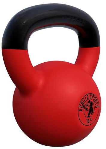 GORILLA SPORTS® Kettlebell - 2-32 kg Gewichte, Einzeln/Set, Gusseisen, Vinyl Beschichtung, Bodenschonende - Kugelhantel, Schwunghantel, Kugelgewicht, Rundgewichte für Fitness, Gym, Krafttraining