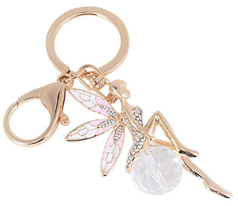 Steellwingsf Joli pendentif elfe ailé en strass pour sac à main (rose)