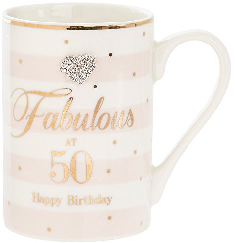 LEONARDO Ceramic 50th Birthday Mug | Stripes and Mad Dots | 1 Piece - 7x7x11 cm