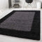 Hochflor designer Shaggy Teppich für Wohnzimmer Langflor Pflegeleicht 3 cm FlorhöheBordüre Teppich Oeko Tex Standarts , Maße:120 cm Rund, Farbe:Anthrazit
