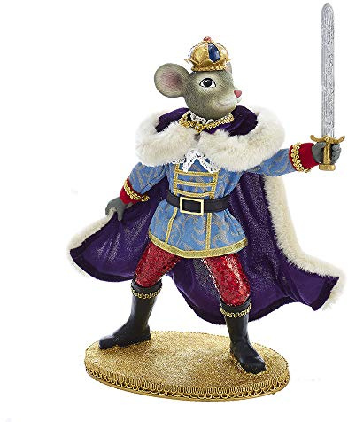 Kurt S. Adler Kurt Adler Roi Souris en Tissu avec épée Père Noël Multicolore 29 cm