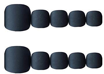 24pcs/set Press On Toenails Black Matte False Toenails Full Cover Short Fake Toe Nails for Women Artificial Toenails Feet Nails Art Tips Glue On Toe Nails