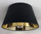 Kegelförmiger Lampenschirm, Schwarzer Stoff mit Goldenem Futter, Handgefertigtes Produkt, für Tischlampe, Stehlampe (Schwarz, 40x30x24)