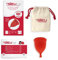 Coppa Menstrual Sileu Cup Divine - Facile da rimuovere - Aiuta a prevenire infezioni urinarie e la cistite - Alternativa ecologica e naturale a tamponi e compresse- Taglia L, Rosso